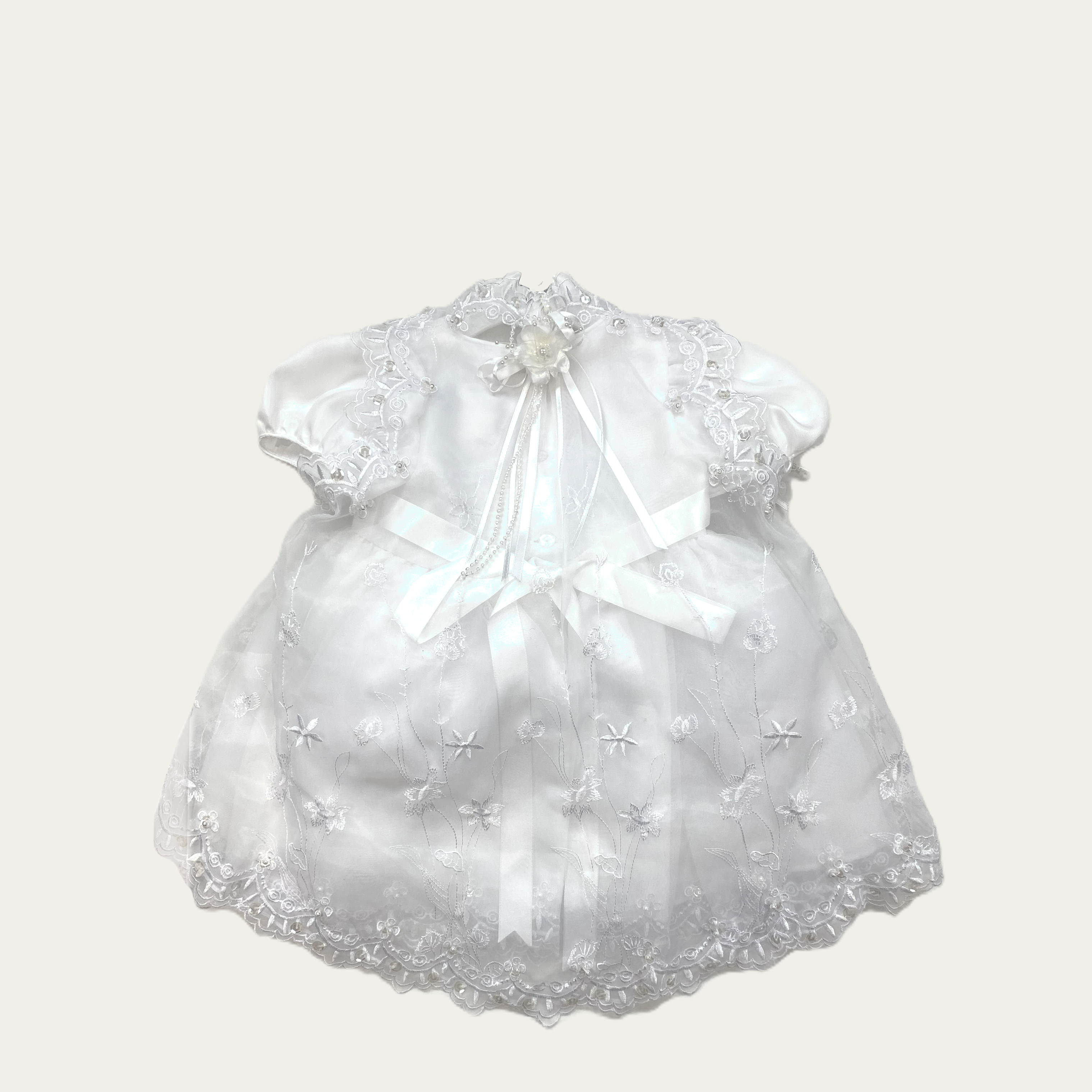 Girl's Angelique Lace Christening Set with Bonnet - 2025