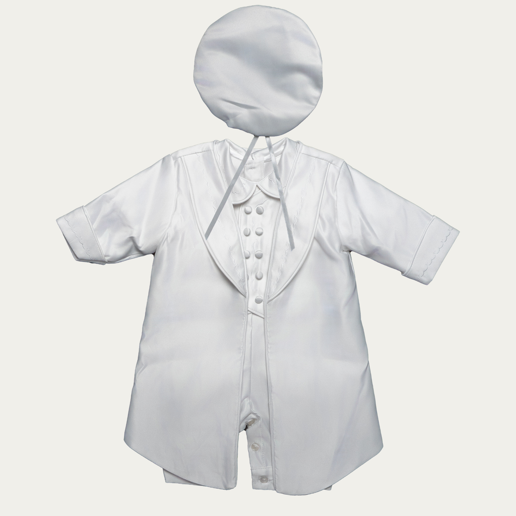 Boy's Alabaster Heirloom Romper Set - 510