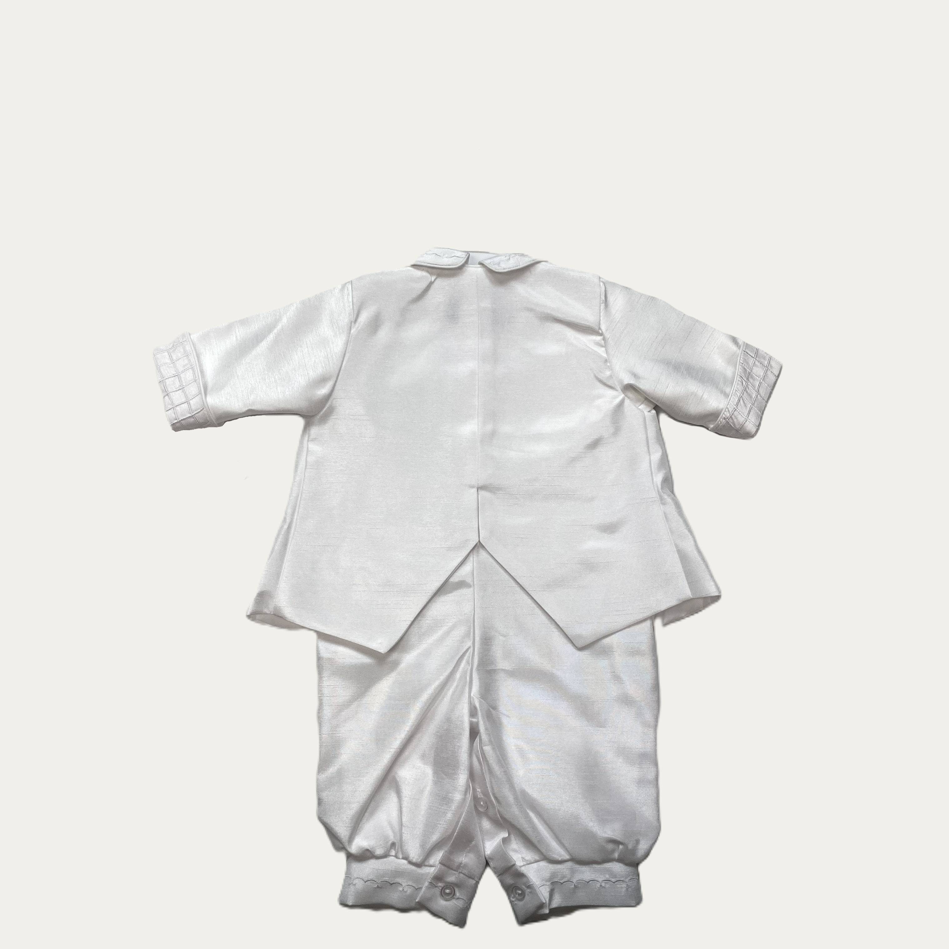 Boy's Lattice-Stitch Overcoat Christening Set - 517