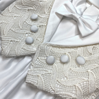 Boy's Textured Vine Vest Christening Set - 5180