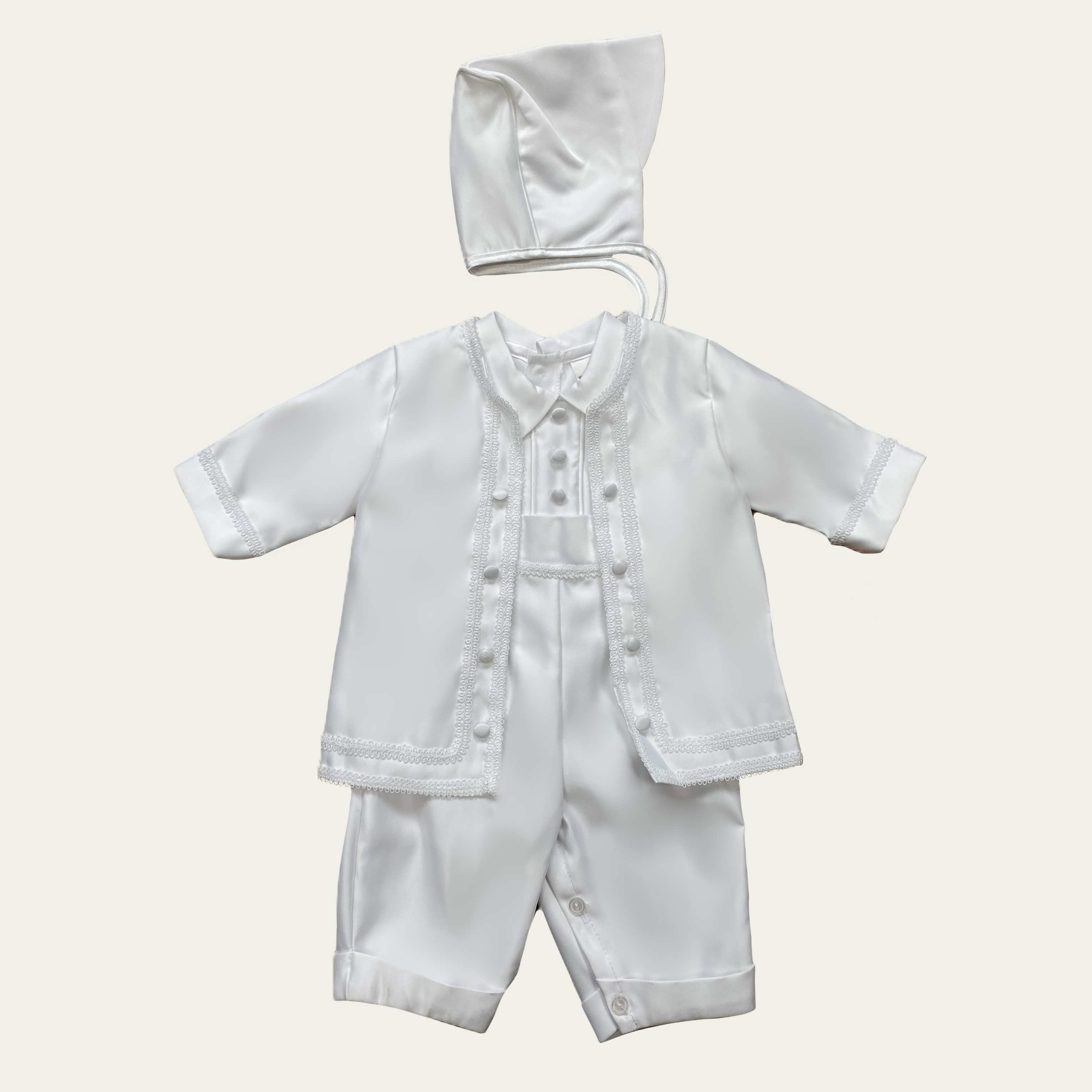 Boy's Essential Satin Button-Down Christening Set - 520