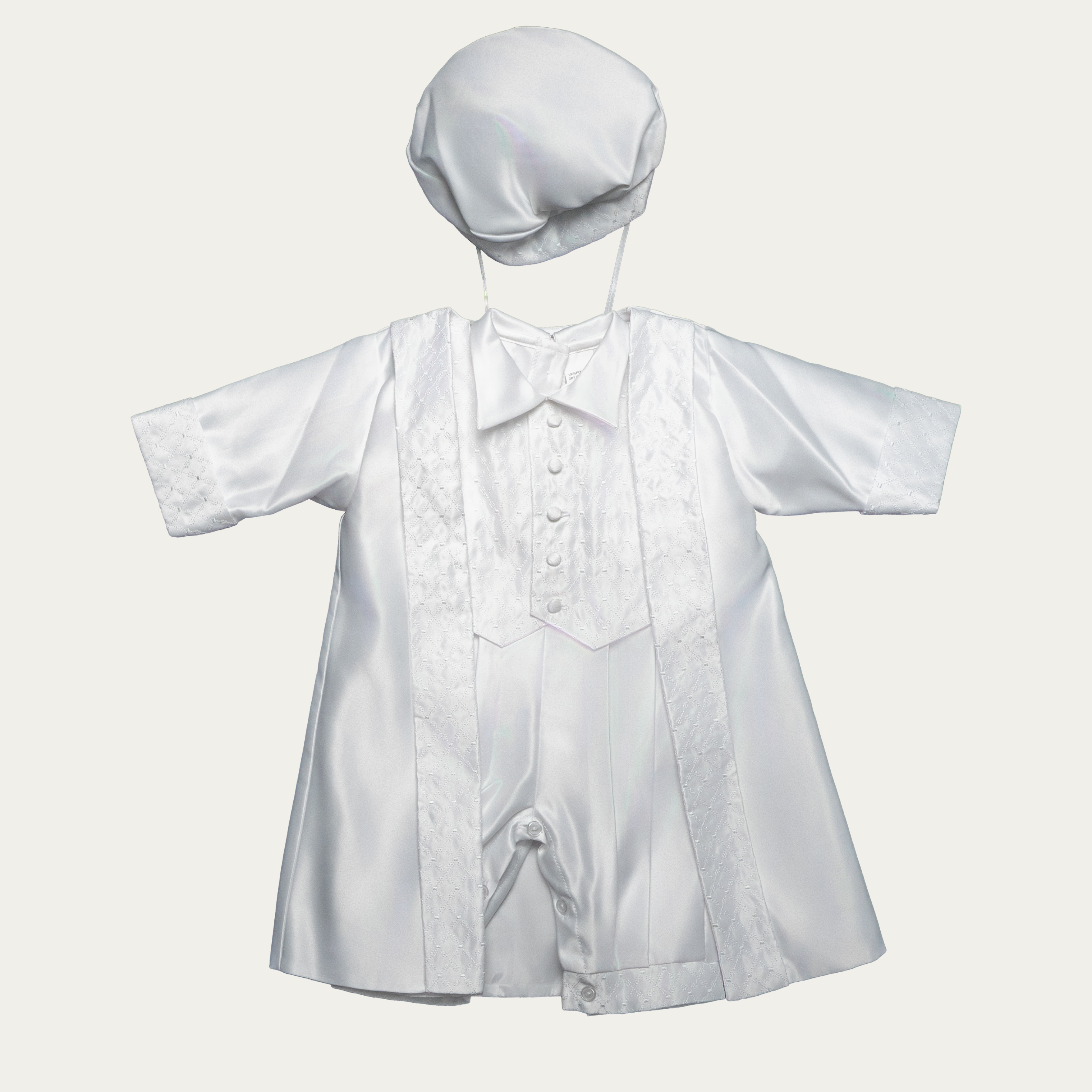 Boy's Classic Satin Overcoat Christening Set - 521