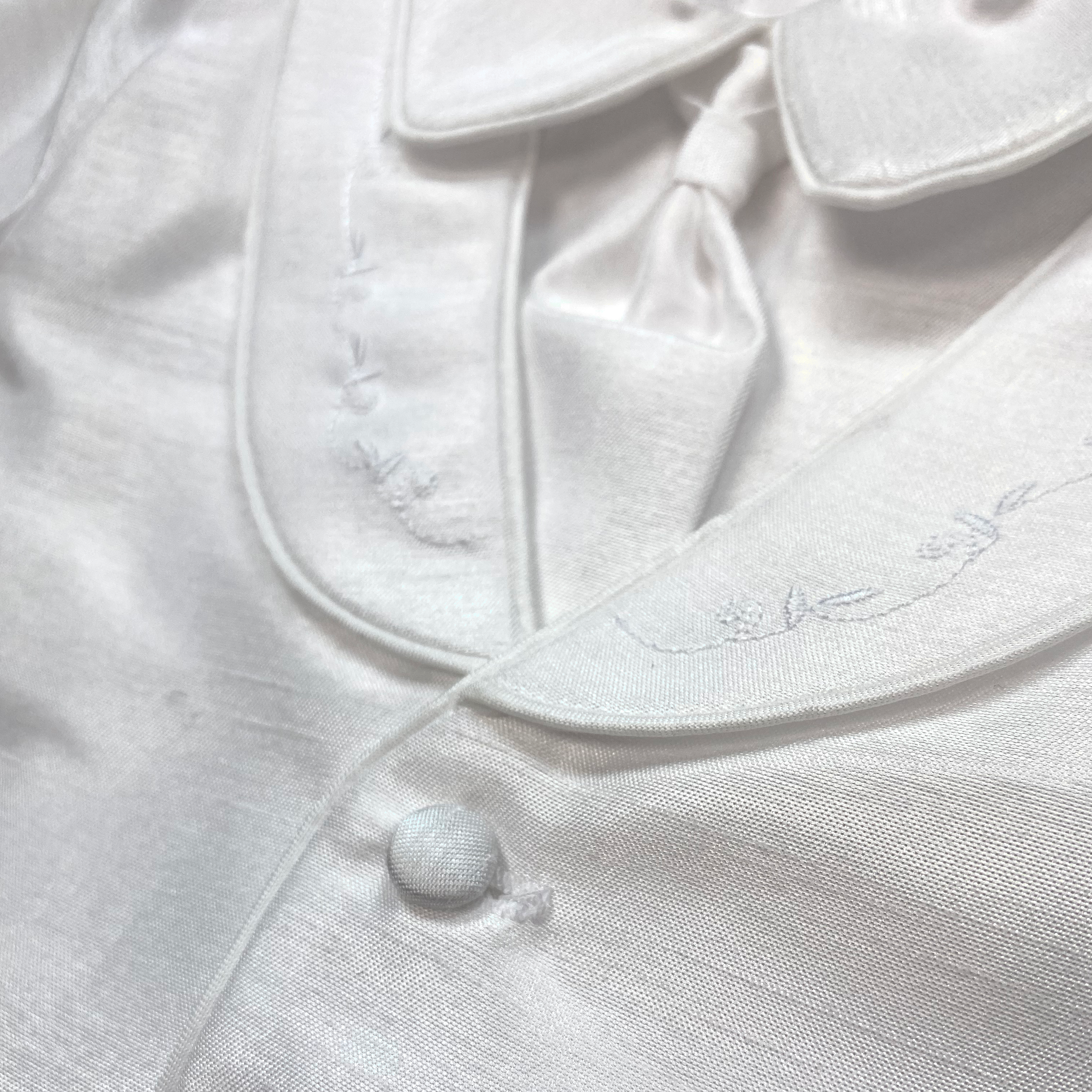 Boy's Damask Trim Romper Christening Set - 522