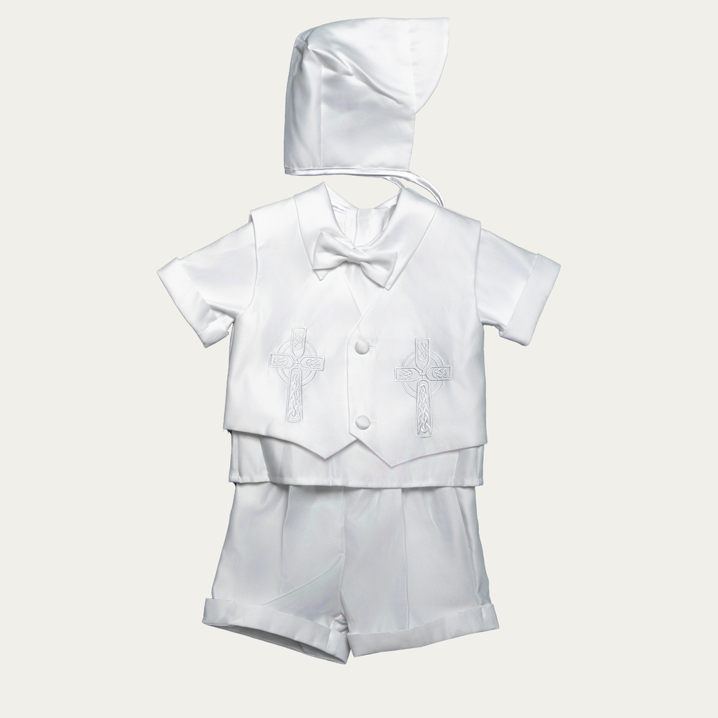 Boy's Celtic Knot Short-Suit Christening Set - 5503