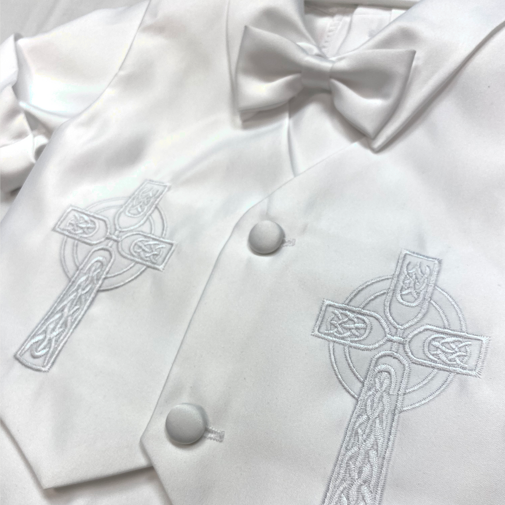 Boy's Celtic Knot Short-Suit Christening Set - 5503