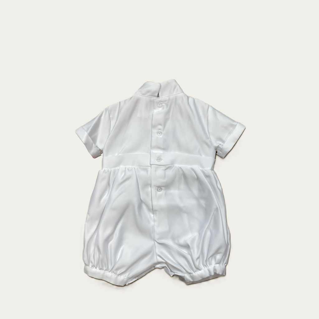 Boy's Pearl-Accent Tuxedo Romper Christening Set - 5824