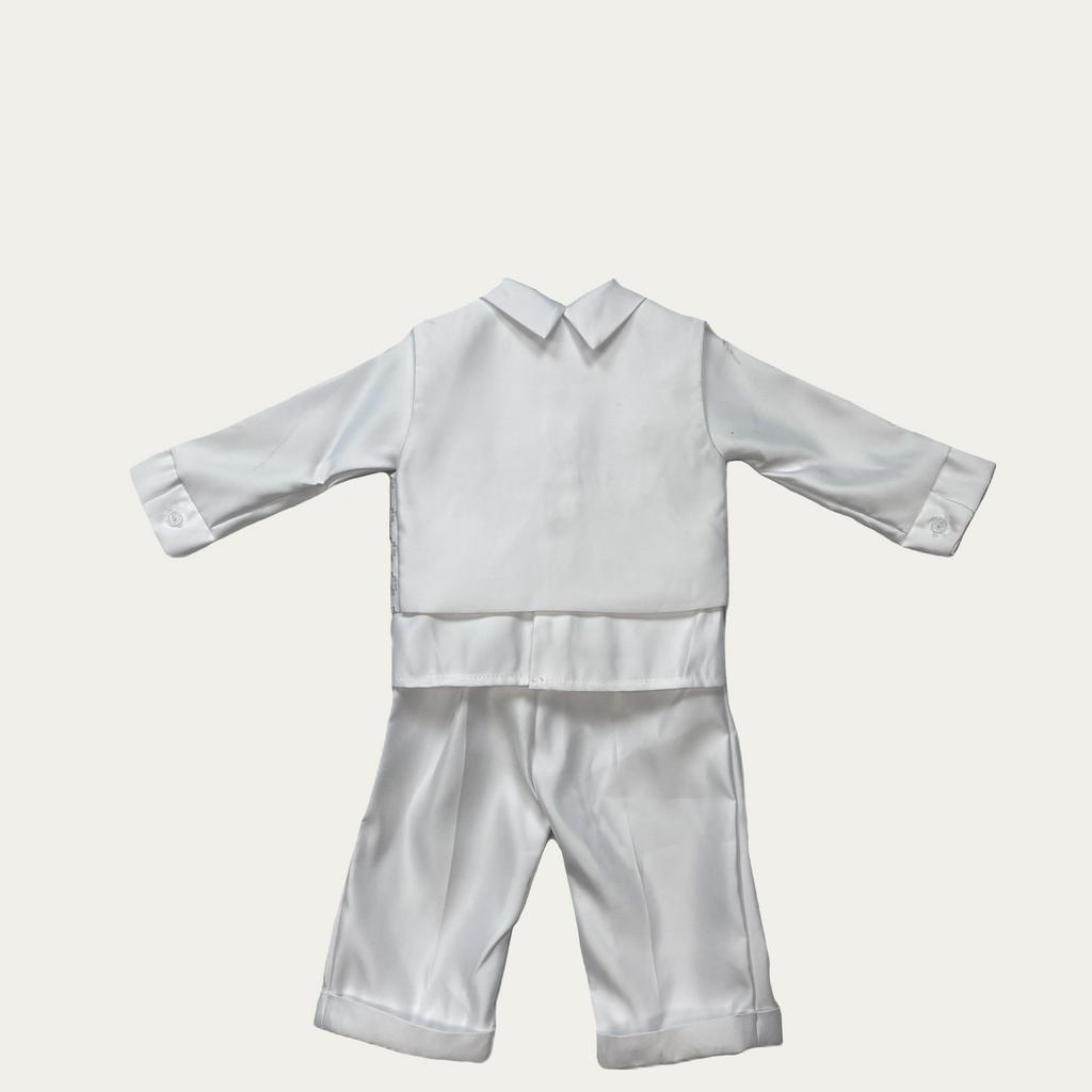Boy's Graceful Vines Embroidered Christening Set - 5535V