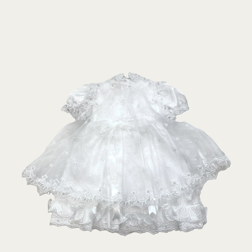 Girl's Cathedral Christening Dress with Bonnet - 6759