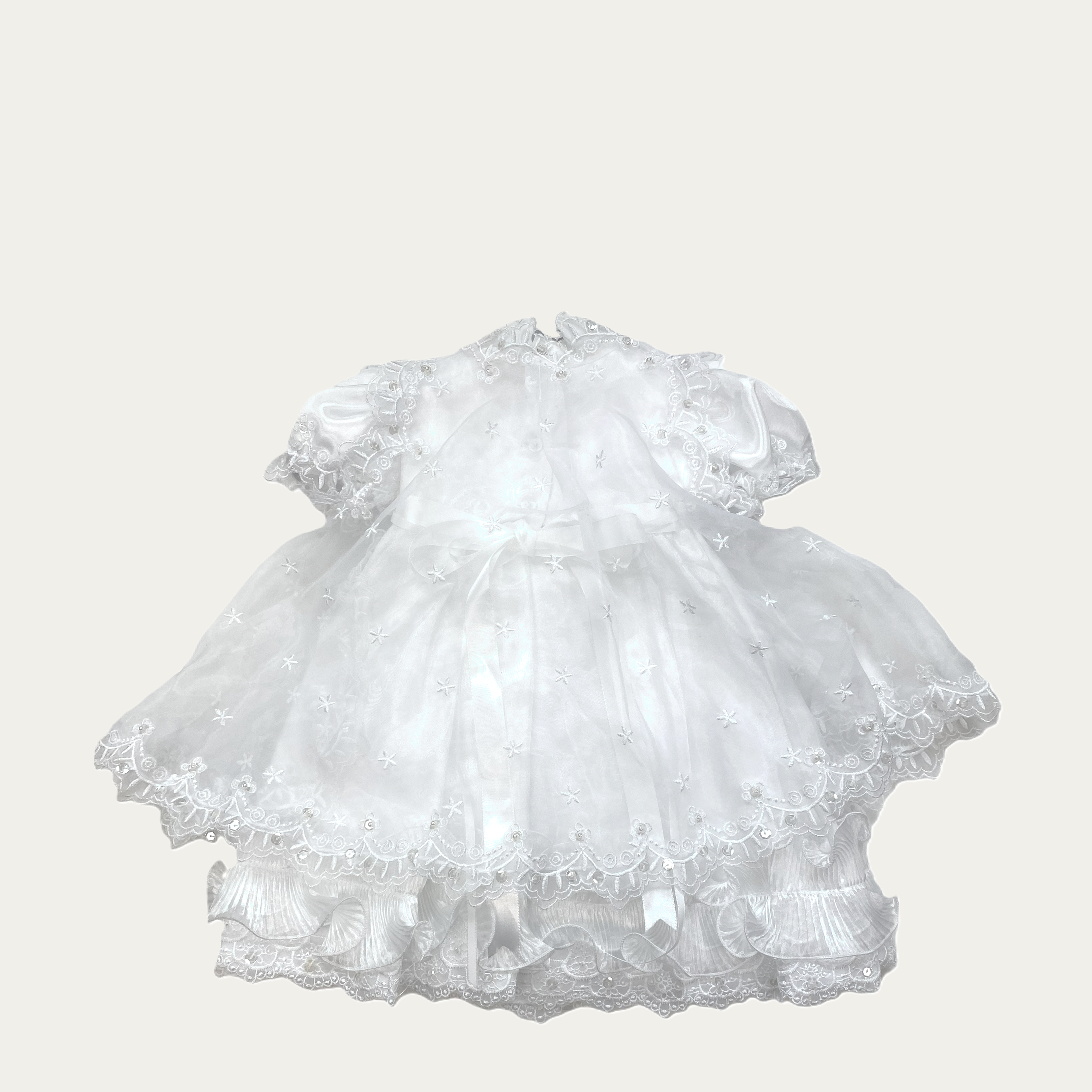 Girl's Cathedral Christening Dress with Bonnet - 6759