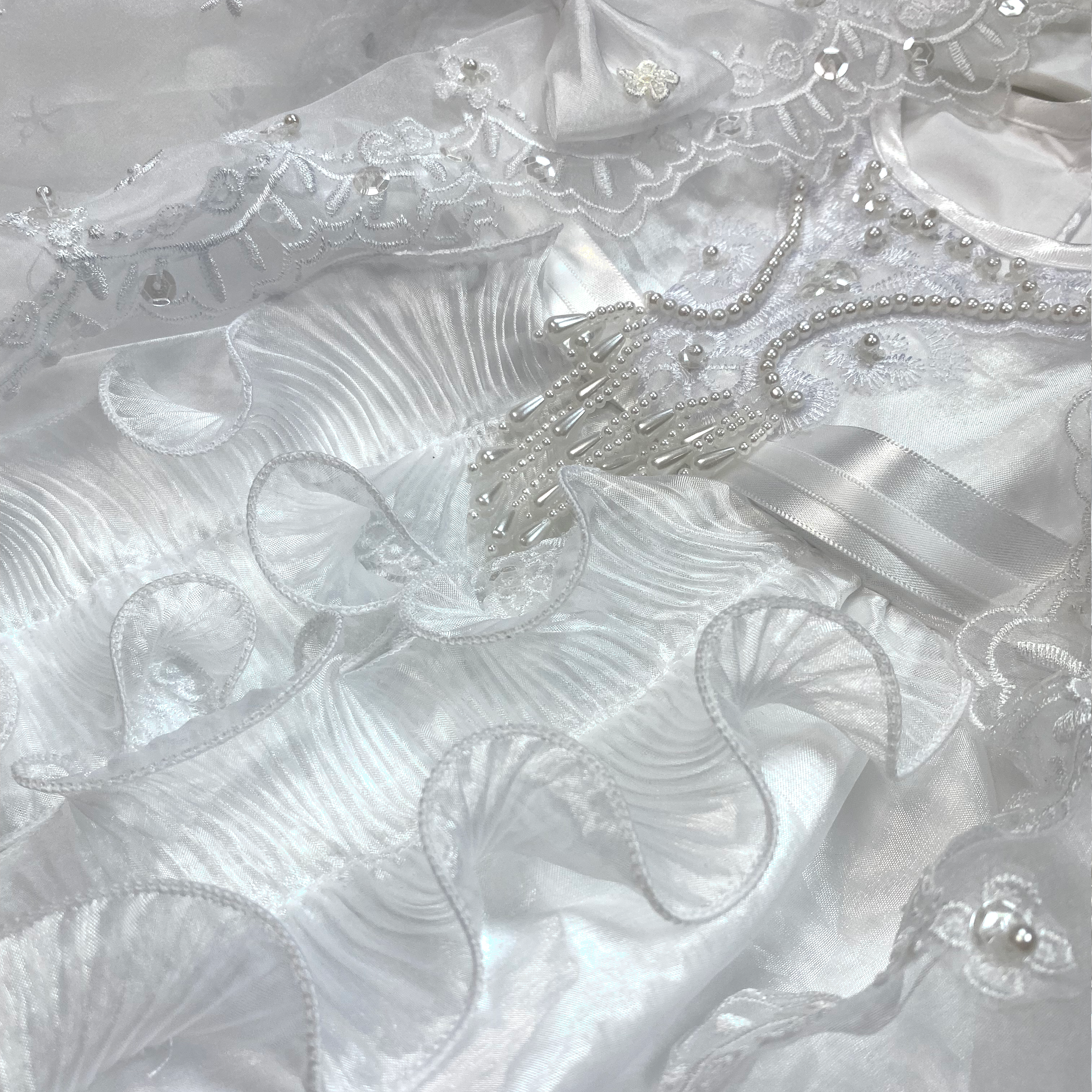 Girl's Cathedral Christening Dress with Bonnet - 6759