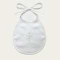 Floral Embellished Christening Bib - 9631B